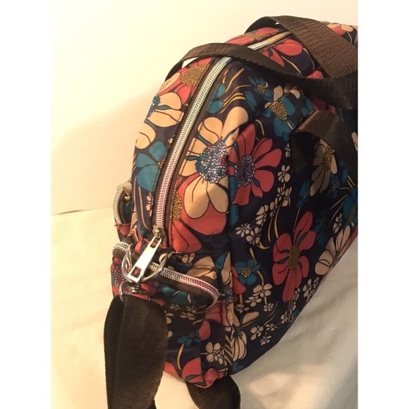 Likekid Crossbody Purse Bag Navy Pink Blue Floral Daisy Medium Sized - Picture 4 of 10